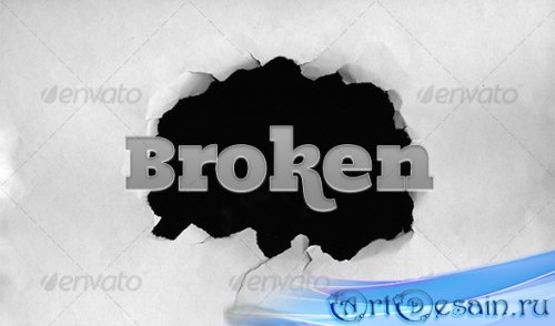 Broken paper (hole in a paper)  GraphicRiver