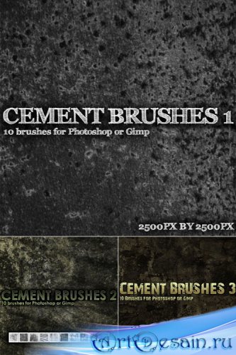 Cement Brushes Pack for Photoshop or Gimp