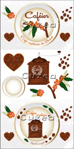 Coffee design elements in vector