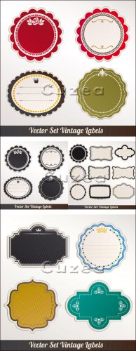   / Vintage color labels in vector