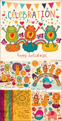    | Festive children's vector stock