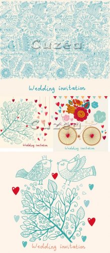    | Gentle wedding invitation vector ...