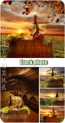 ,       / Wine composition of wine at sunset - Raster clipart