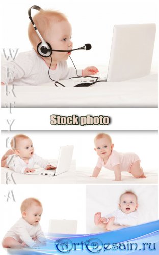     / Funny kid with a notebook - Raster clipart