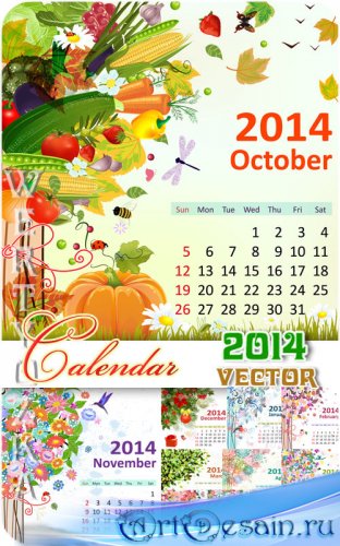   2014 / Calendar for 2014 - vector clipart