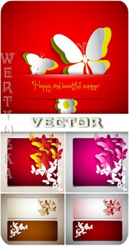    / Banners with butterflies - vector clipart