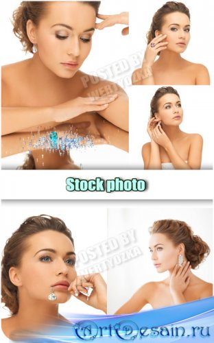    / Girl with jewelry - Raster clipart