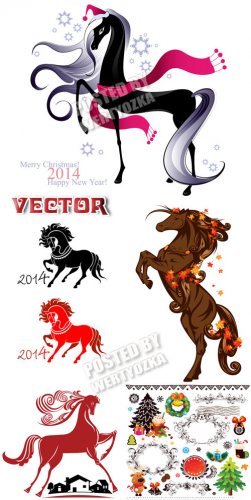   2014  /  Horses symbol 2014 - vector clipart